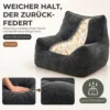 Bodemstoel Met Ottoman, Frameless Cloud stoel Van Chenille, Met Rugleuning En Armleuningen