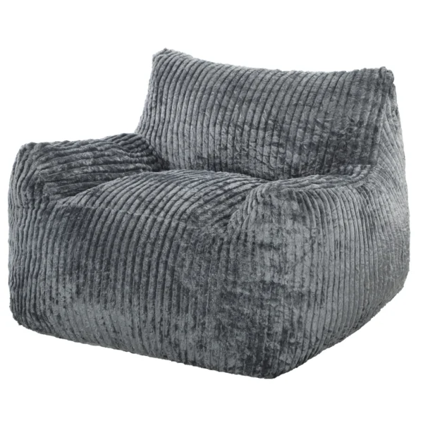 Bodemstoel Voor Volwassenen, Grote Cloud bodemlounge Zonder Frame, Met Rugsteun En Armleuningen, Geen Montage Nodig, Grijs
