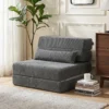 Bodenstoel Met Rugsteun, Cord Boneless Cloud Opvouwbare Slaapbank Met Dik Kussen, Donkergrijs
