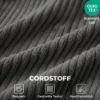 Bodenstoel Met Rugsteun, Cord Boneless Cloud Opvouwbare Slaapbank Met Dik Kussen, Donkergrijs