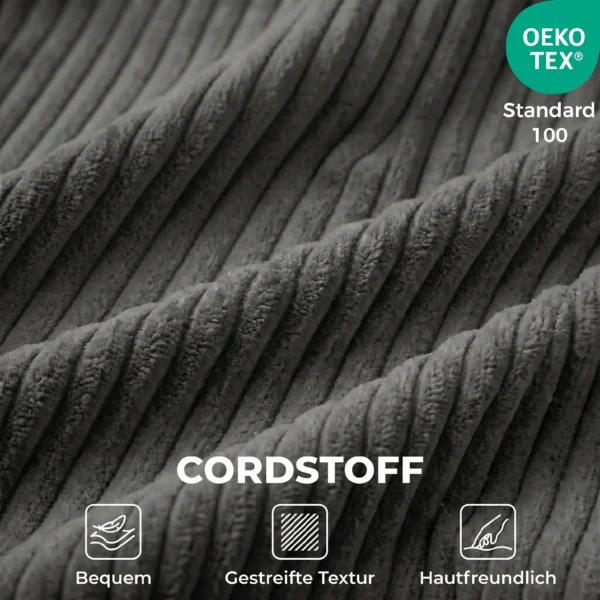 Bodenstoel Met Rugsteun, Cord Boneless Cloud Opvouwbare Slaapbank Met Dik Kussen, Donkergrijs