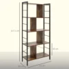 Boekenkast, Smal Staand Rek Met 5 Niveaus, Kantoorrek Voor Woonkamer, 77 X 30 X 157,5 Cm, Rustiek Bruin
