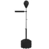 Boksbal Met Reflexstang, In Hoogte Verstelbaar 160 205 Cm, Vulbare Basis, Incl. Luchtpomp, Zwart