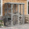 Buiten Kattenverblijf Beloopbaar Houten Kattenhuis Met 4 Platformen Waterafstotend Oxford dak 2 3 Katten Tot 8 Kg
