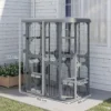 Buiten Kattenverblijf Beloopbaar Houten Kattenhuis Met 4 Platformen Waterafstotend Oxford dak 2 3 Katten Tot 8 Kg
