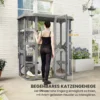 Buiten Kattenverblijf Beloopbaar Houten Kattenhuis Met 4 Platformen Waterafstotend Oxford dak 2 3 Katten Tot 8 Kg
