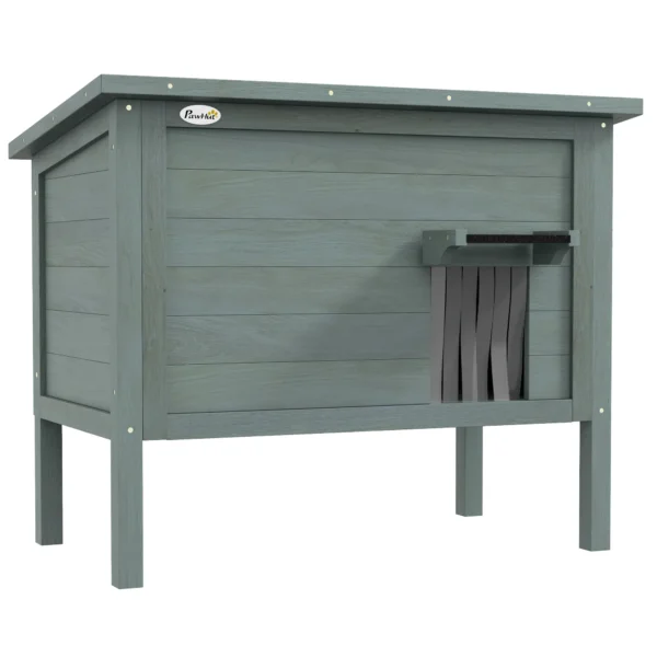 Buitenhuis Voor Katten, Weerbestendig, 1 Raam, 1 Ingang, 85 X 50 X 68,5 Cm, Donkergrijs+Zwart