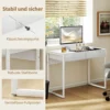 Bureau 100 X 50 Cm Computertafel Bureautafel Met 2 Lades, Voor Kleine Ruimtes, Wit