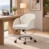 Bürostuhl Höhenverstellbar 360° Drehbarer Schreibtischstuhl Mit Blumenform Wippfunktion, Chenilleoptik Bis 120 Kg