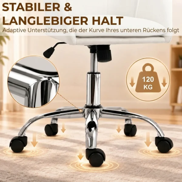 Bürostuhl Höhenverstellbar 360° Drehbarer Schreibtischstuhl Mit Blumenform Wippfunktion, Chenilleoptik Bis 120 Kg