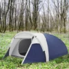 Campingtent Voor 3 4 Personen, Robuust, Met Draagtas, 2 Openingen, Accessoires, Blauw