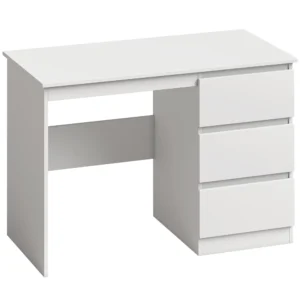 Computertafel Bureau Met 3 Lades, Moderne Bureautafel PC Tafel 100 X 50 X 75 Cm, Wit