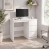 Computertafel Bureau Met 3 Lades, Moderne Bureautafel PC Tafel 100 X 50 X 75 Cm, Wit