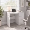 Computertafel Bureau Met 3 Lades, Moderne Bureautafel PC Tafel 100 X 50 X 75 Cm, Wit