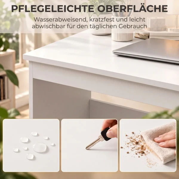 Computertafel Bureau Met 3 Lades, Moderne Bureautafel PC Tafel 100 X 50 X 75 Cm, Wit