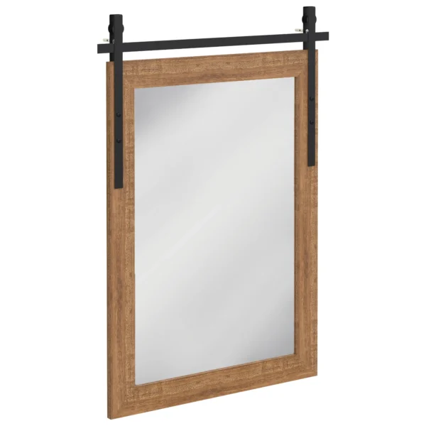 Decoratieve Rechthoekige Wandspiegel Voor Woonkamer, Hangspiegel 86,5 X 61 Cm Lichtbruin