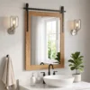 Decoratieve Rechthoekige Wandspiegel Voor Woonkamer, Hangspiegel 86,5 X 61 Cm Lichtbruin