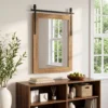 Decoratieve Rechthoekige Wandspiegel Voor Woonkamer, Hangspiegel 86,5 X 61 Cm Lichtbruin