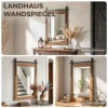 Decoratieve Rechthoekige Wandspiegel Voor Woonkamer, Hangspiegel 86,5 X 61 Cm Lichtbruin