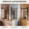 Decoratieve Rechthoekige Wandspiegel Voor Woonkamer, Hangspiegel 86,5 X 61 Cm Lichtbruin