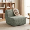 Draaibare Loungestoel Met Chenille uitstraling, Brede Zitoppervlakte, Voor Woonkamer, Slaapkamer, Grijs