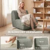 Draaibare Loungestoel Met Chenille uitstraling, Brede Zitoppervlakte, Voor Woonkamer, Slaapkamer, Grijs