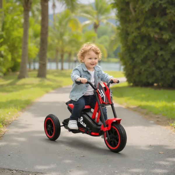Driewieler, Kinderfiets, Loopfiets, Kinderfiets Met Pedaal, Loopfiets Voor Kinderen 18 36 Maanden, Staal, 79x44x50 Cm, Rood