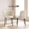 Eetkamerstoelen Ergonomische Armleuning Gestoffeerde Keukenstoelen Metalen Poten Set Van 2 Beige