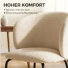 Eetkamerstoelen Ergonomische Armleuning Gestoffeerde Keukenstoelen Metalen Poten Set Van 2 Beige