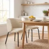 Eetkamerstoelen Ergonomische Armleuning Gestoffeerde Keukenstoelen Metalen Poten Set Van 2 Beige