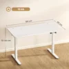 Elektrisch Verstelbare Staande Bureau Met LCD Display, Kabeldoorvoer & Haken, Wit