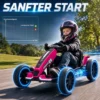 Elektrische Go Kart Voor Kinderen 12V Gokart Met 2 Motoren, 4 voudig Verstelbare Stoel Zachte Start EVA Wielen LED Koplampen