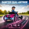 Elektrische Go Kart Voor Kinderen 12V Gokart Met 2 Motoren, 4 voudig Verstelbare Stoel Zachte Start EVA Wielen LED Koplampen