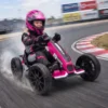 Elektrische Go Kart Voor Kinderen 12V Gokart Met 2 Motoren, 4 voudig Verstelbare Stoel Zachte Start EVA Wielen LED Koplampen