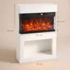 Elektrische Haard Met 3D Vlam Effect, Wandhaard, Elektrische Open Haard, 64 Cm, Wit