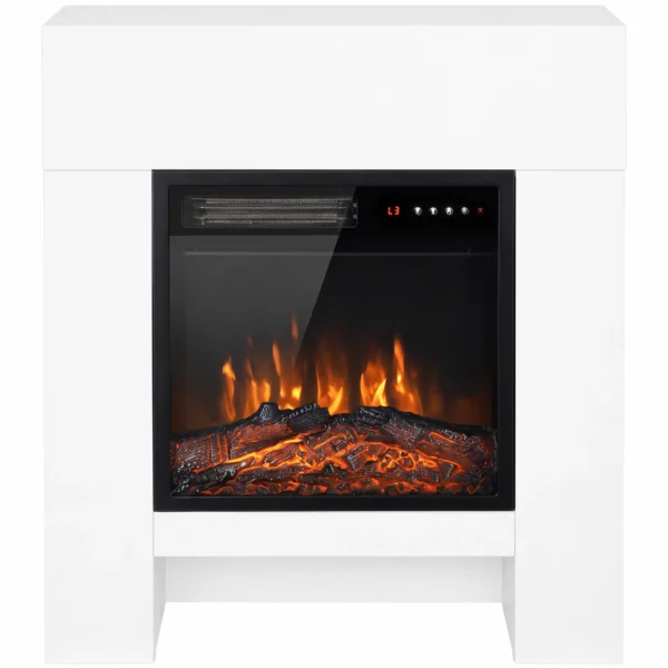 Elektrische Haard Met Schouw Verwarming TV standaard Kachel Inclusief Afstandsbediening 50 Inch 75cm Wit