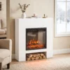Elektrische Haard Met Schouw Verwarming TV standaard Kachel Inclusief Afstandsbediening 50 Inch 75cm Wit