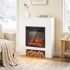 Elektrische Haard Met Schouw Verwarming TV standaard Kachel Inclusief Afstandsbediening 50 Inch 75cm Wit
