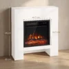Elektrische Haard Met Schouw Verwarming TV standaard Kachel Inclusief Afstandsbediening 50 Inch 75cm Wit
