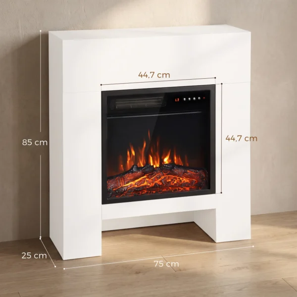 Elektrische Haard Met Schouw Verwarming TV standaard Kachel Inclusief Afstandsbediening 50 Inch 75cm Wit