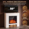 Elektrische Haard Met Schouw Verwarming TV standaard Kachel Inclusief Afstandsbediening 50 Inch 75cm Wit