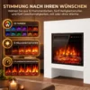 Elektrische Haard Met Schouw Verwarming TV standaard Kachel Inclusief Afstandsbediening 50 Inch 75cm Wit
