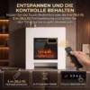 Elektrische Haard Met Schouw Verwarming TV standaard Kachel Inclusief Afstandsbediening 50 Inch 75cm Wit
