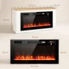Elektrische Haard Met Verwarming, 12 Vlamkleuren, TV meubel Met Haard Voor TV Tot 55 Inch, 114 Cm Wit