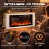 Elektrische Haard Met Verwarming, 12 Vlamkleuren, TV meubel Met Haard Voor TV Tot 55 Inch, 114 Cm Wit