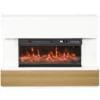 Elektrische Haard Met Verwarming 3 zijdig Panoramavenster 1800W TV meubel 55 Inch Wit