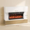 Elektrische Haard Met Verwarming 3 zijdig Panoramavenster 1800W TV meubel 55 Inch Wit