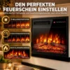 Elektrische Haard Met Verwarming 3D vlam Effect, Elektrische Haard Met Schouw, 80 Cm, Wit