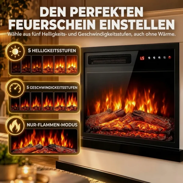 Elektrische Haard Met Verwarming 3D vlam Effect, Elektrische Haard Met Schouw, 80 Cm, Wit