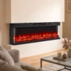 Elektrische Haard Met Verwarming En 12 Vlamkleuren, Wandhaard Met Afstandsbediening 127 Cm